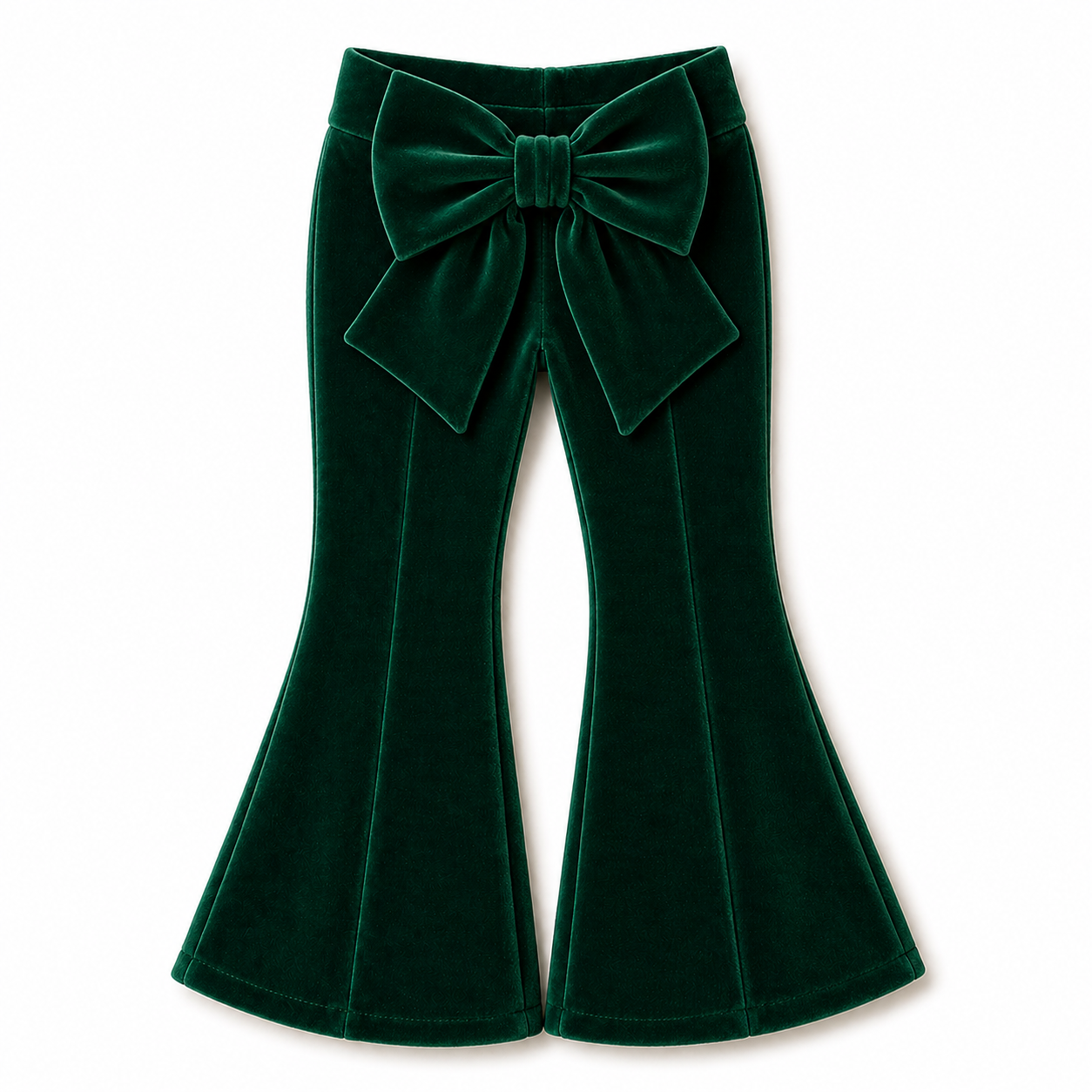LPP EXCLUSIVE emerald green velvet bow flares - End November delivery