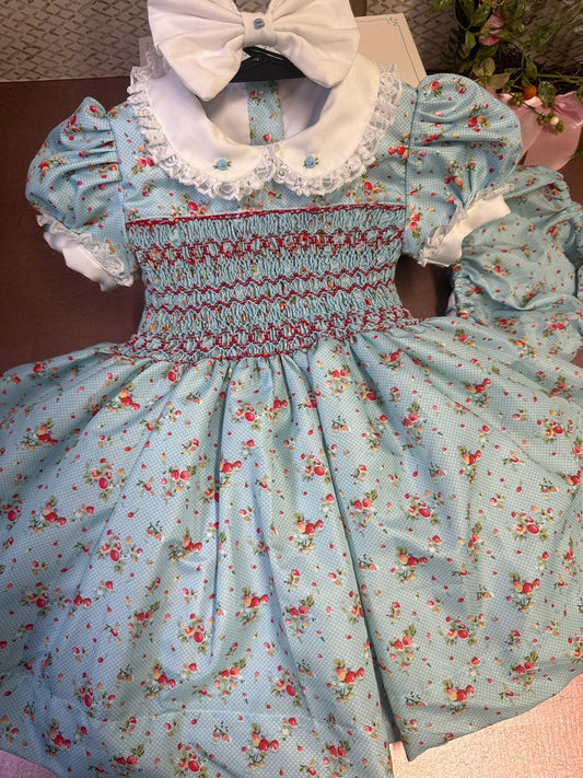 Smocked floral dress - HANDMADE IN USA 6-8WK TURNAROUND
