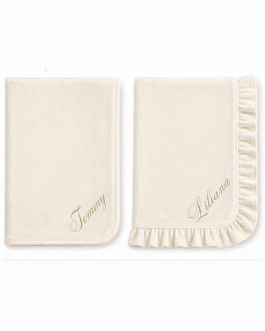 LPP EXCLUSIVE ivory velvet baby blankets - End November delivery