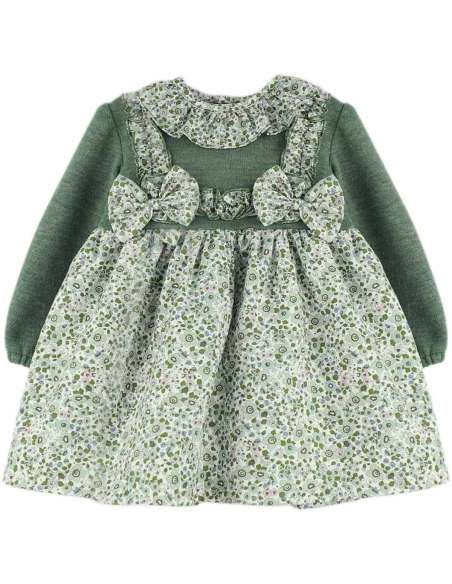 Babyferr double bow green floral dress set - ON ORDER (2-3 weeks turnaround)