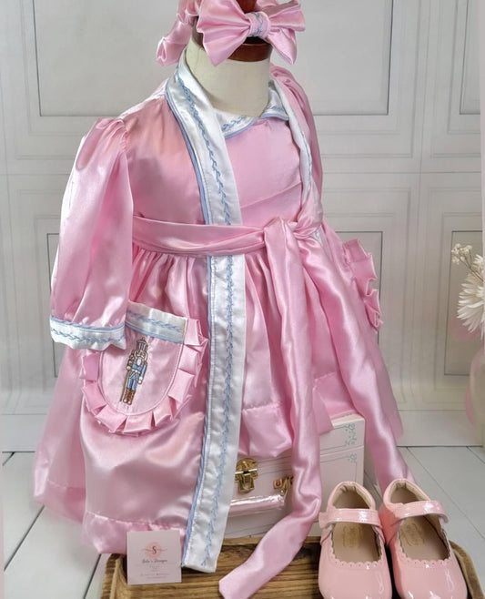Smocked satin pyjama set - HANDMADE IN USA 6-8WK TURNAROUND