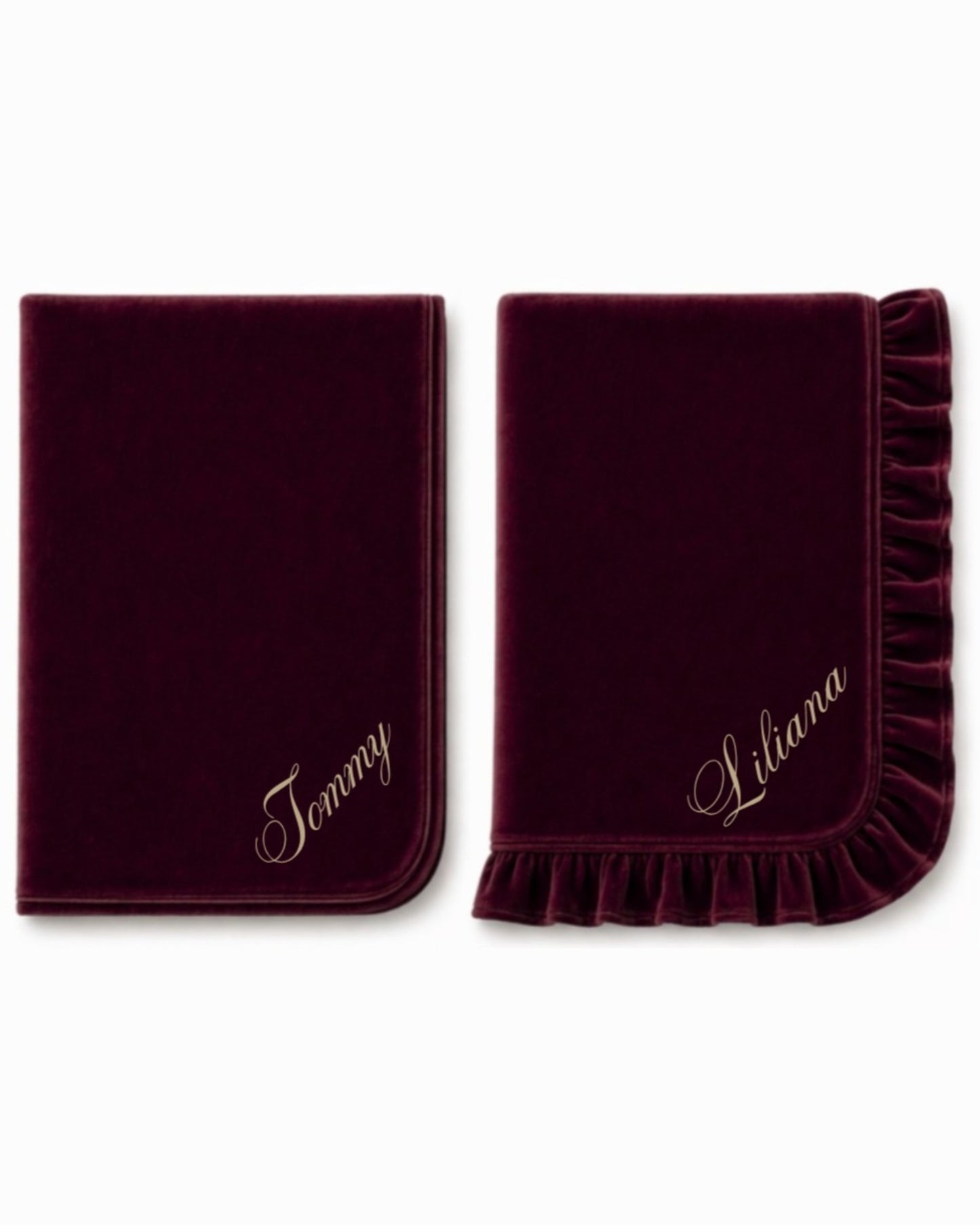 LPP EXCLUSIVE burgundy velvet baby blankets - End November delivery