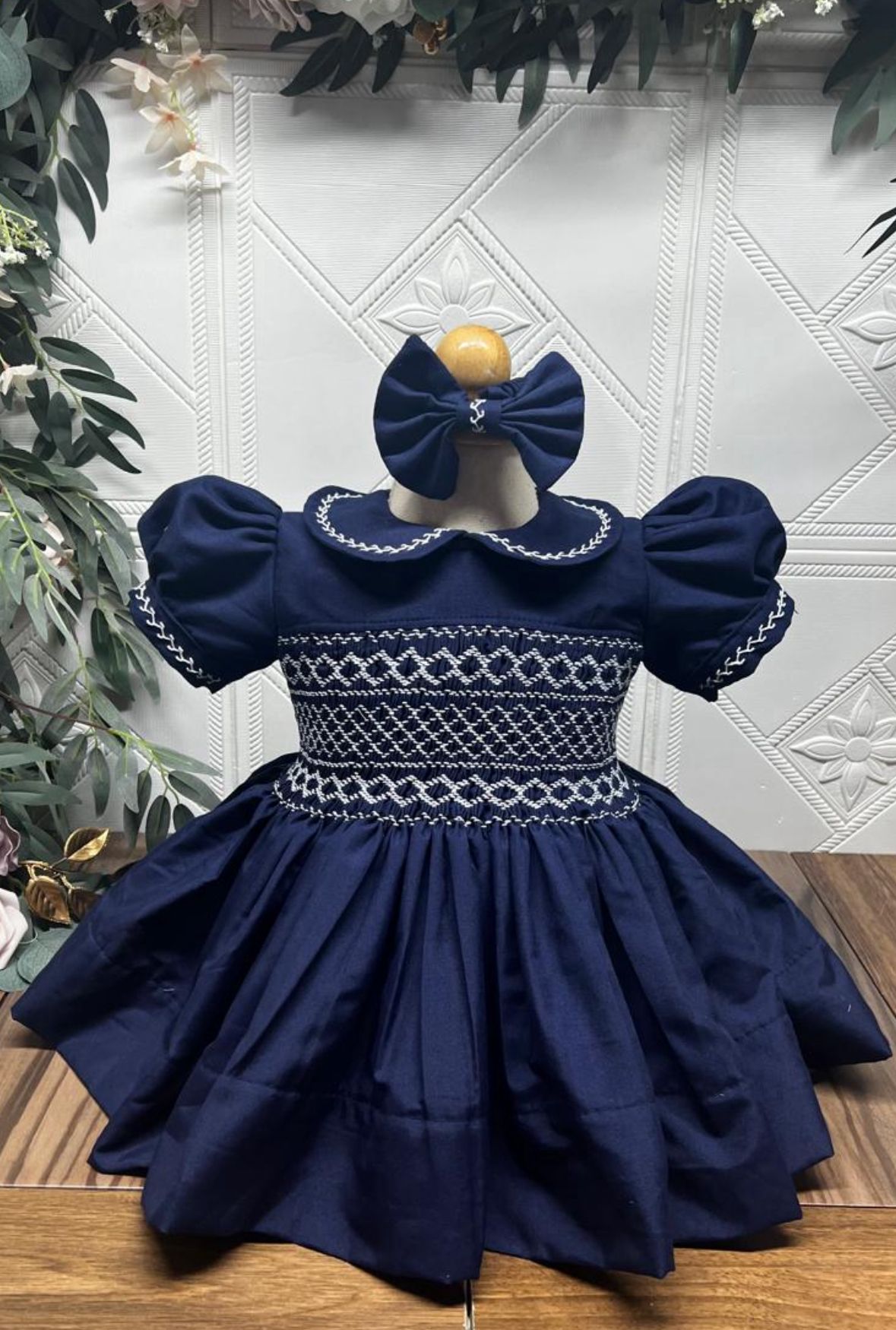 Smocked classic dress - HANDMADE IN USA 6-8WK TURNAROUND