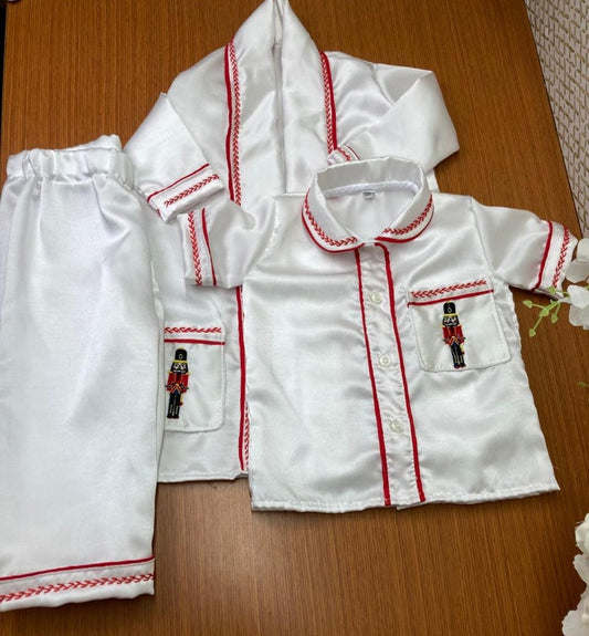 Smocked soldier pyjama set - HANDMADE IN USA 6-8WK TURNAROUND