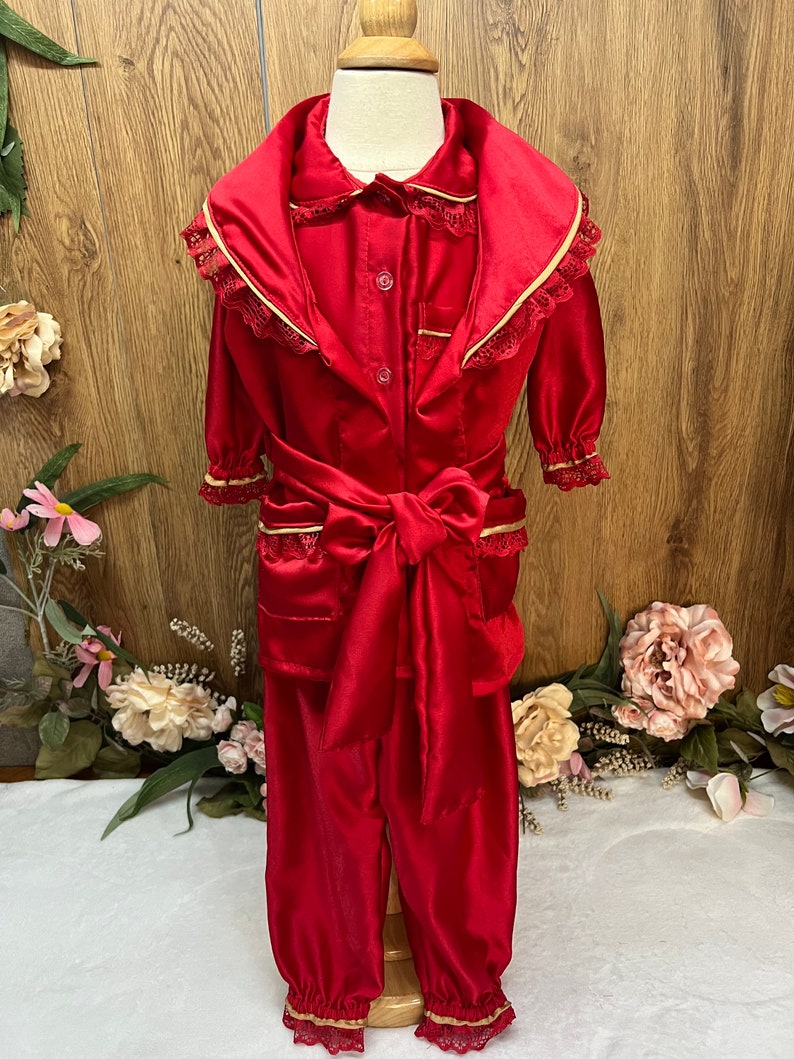 Smocked satin pyjama set - HANDMADE IN USA 6-8WK TURNAROUND