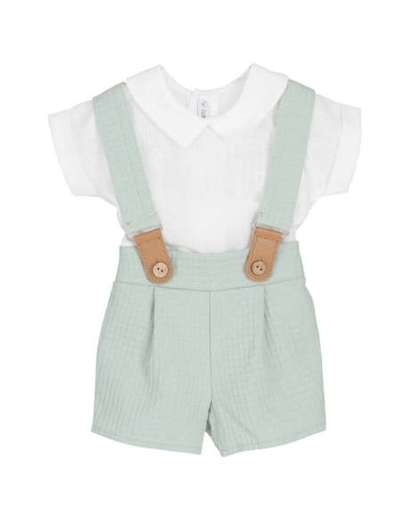 Calamaro mint braced shorts set - 10-14 DAYS TURNAROUND