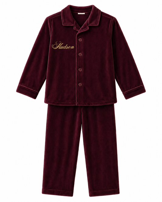 LPP EXCLUSIVE burgundy velvet Christmas pyjamas - End November delivery