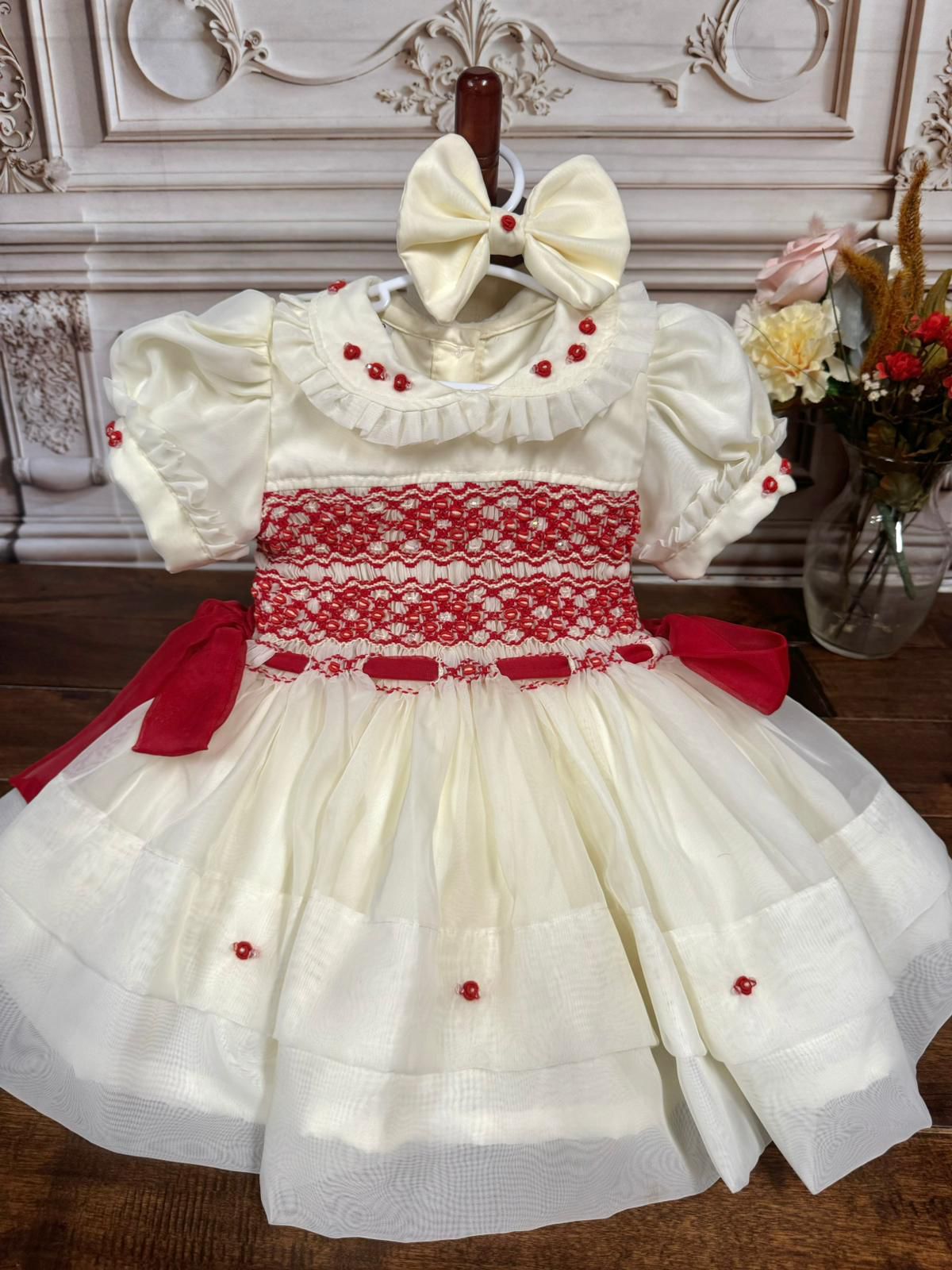 Smocked organza classic dress - HANDMADE IN USA 6-8WK TURNAROUND