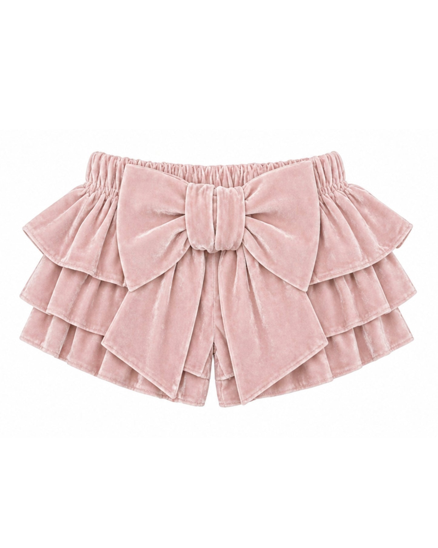 LPP EXCLUSIVE pink velvet frill shorts - End November delivery