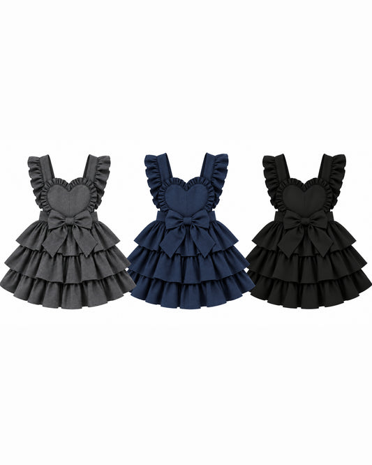 LPP SCHOOL UNIFORM - Frilly heart pinafore (DELIVERY FEBRUARY)