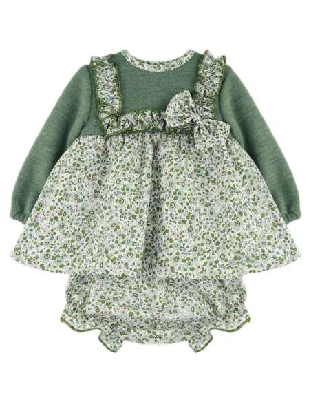 Babyferr forest green floral dress set - ON ORDER (2-3 weeks turnaround)