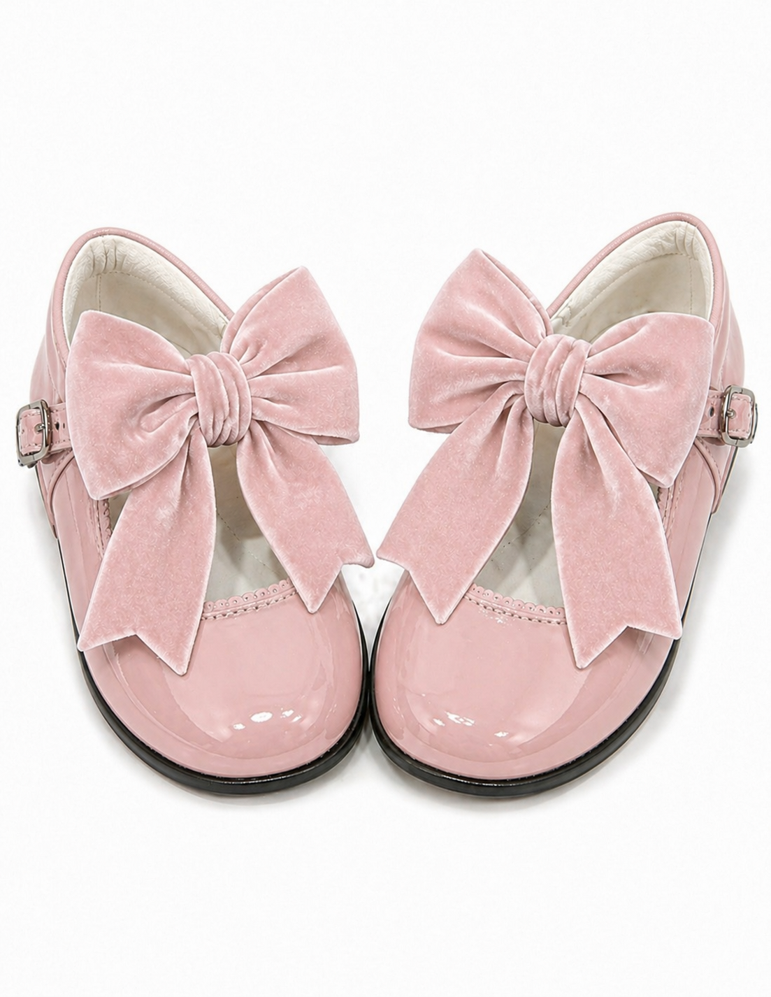LPP EXCLUSIVE pink velvet bow patent leather Mary Janes - End November delivery