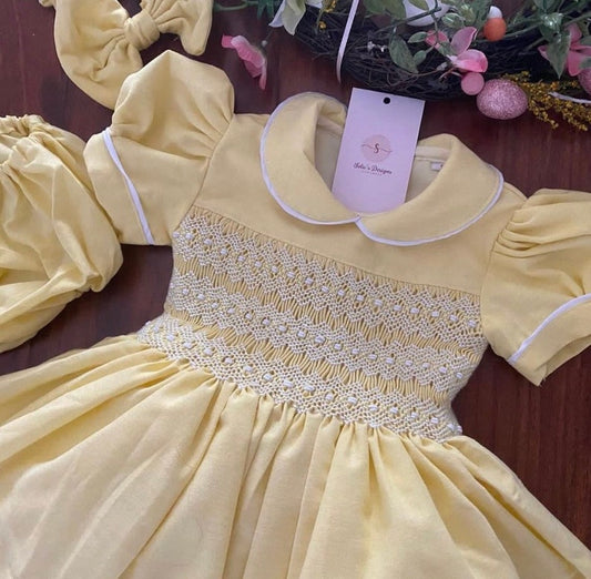Smocked classic dress - HANDMADE IN USA 6-8WK TURNAROUND
