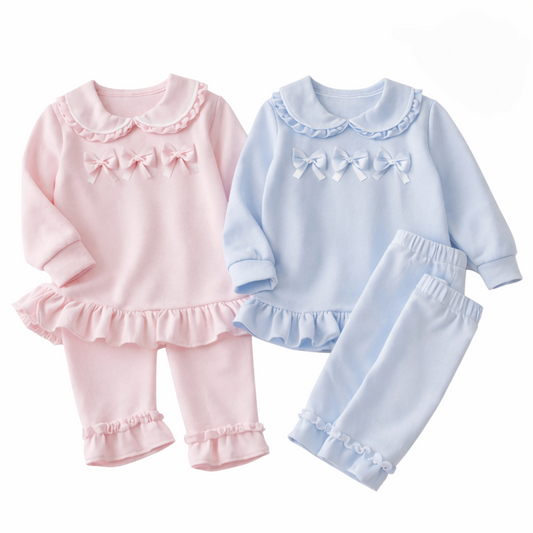 LPP EXCLUSIVES lounge collection girls triple bow frill lounge sets - End March Delivery.