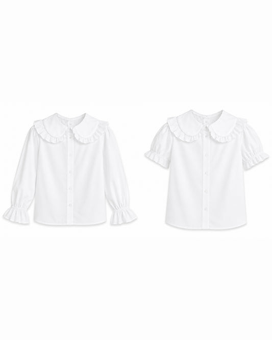 LPP EXCLUSIVE SPANISH SCHOOL UNIFORM COLLECTION - Frilly white collared blouse (BEGINNING OF AUGUST DELIVERY)
