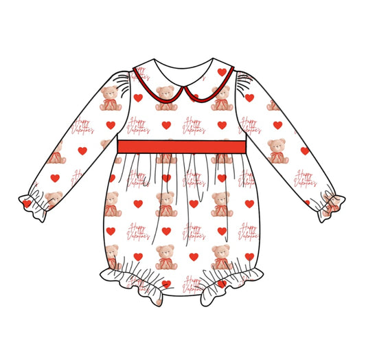 LPP exclusive valentines bear collection boys romper - Preorder for February