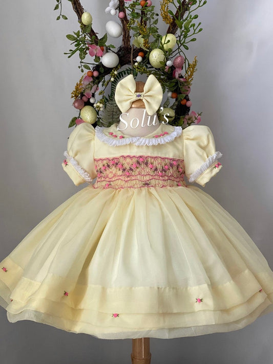 Smocked classic dress - HANDMADE IN USA 6-8WK TURNAROUND