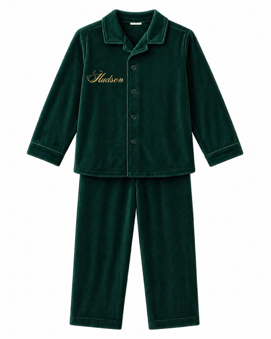LPP EXCLUSIVE emerald green velvet Christmas pyjamas - End November delivery