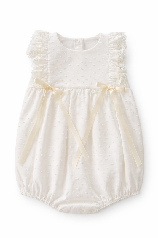 Rapife ivory swiss dot ceremony romper
