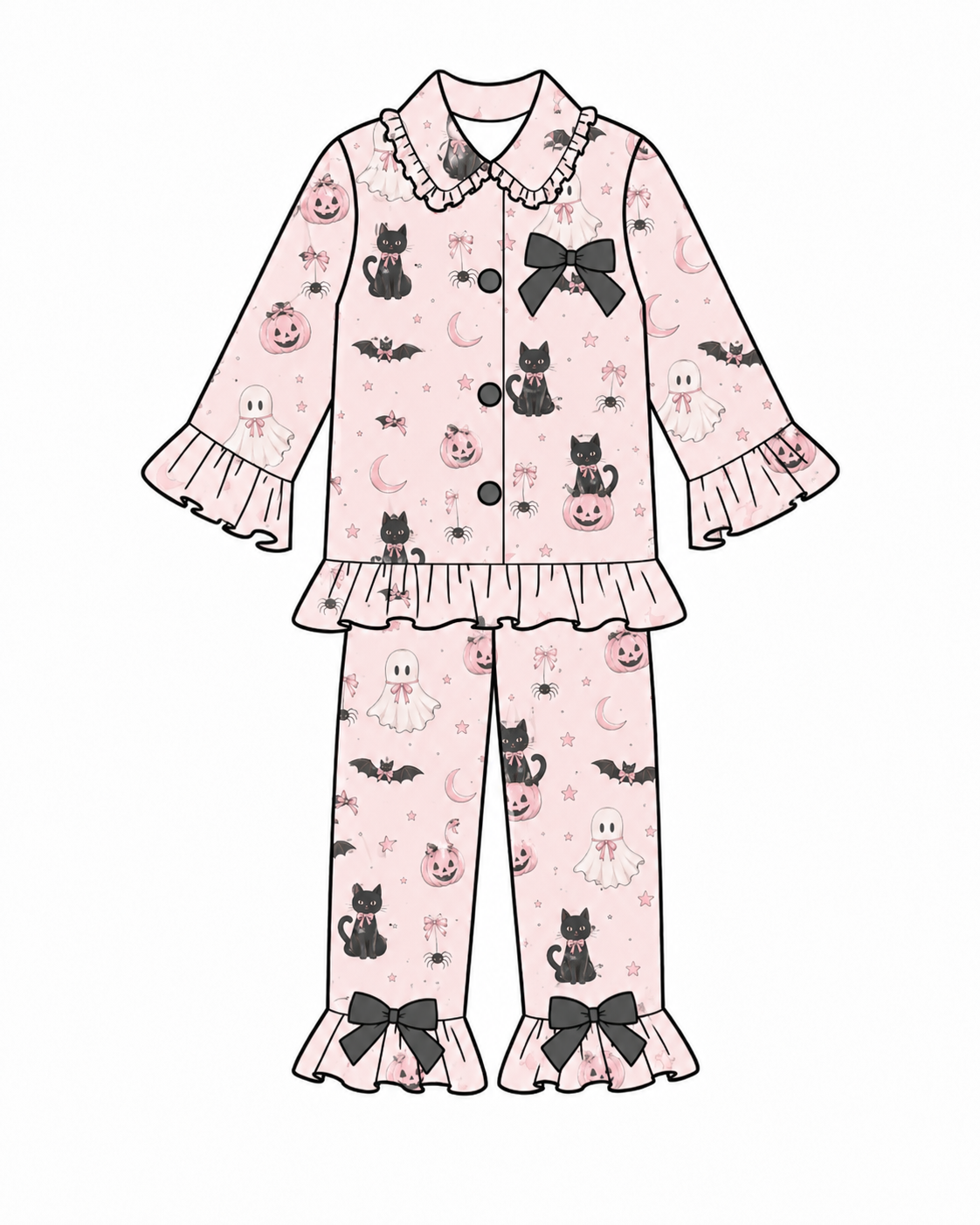 LPP EXCLUSIVE triple bow pink cartoon Halloween pyjamas - Mid October delivery