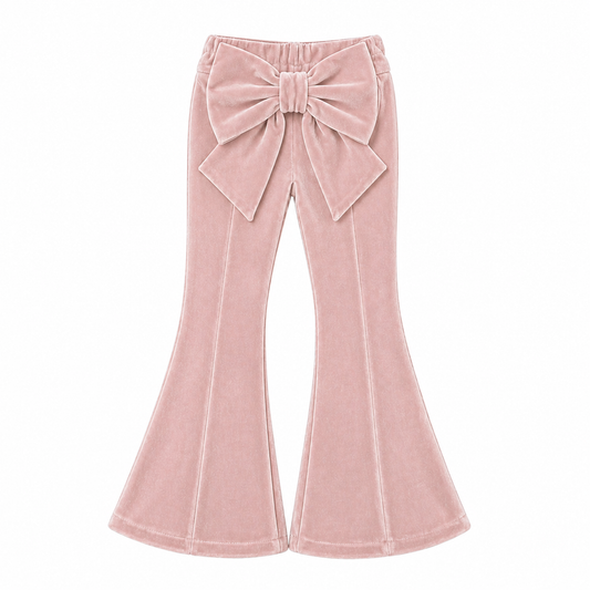 LPP EXCLUSIVE pink velvet bow flares - End November delivery