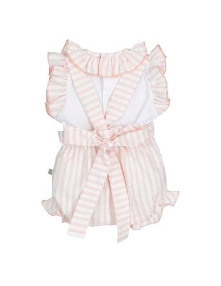 Calamaro striped bow back dungaree set - 10-14 DAYS TURNAROUND
