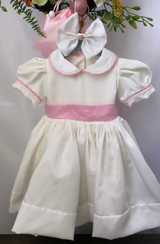 Smocked classic satin dress - HANDMADE IN USA 6-8WK TURNAROUND