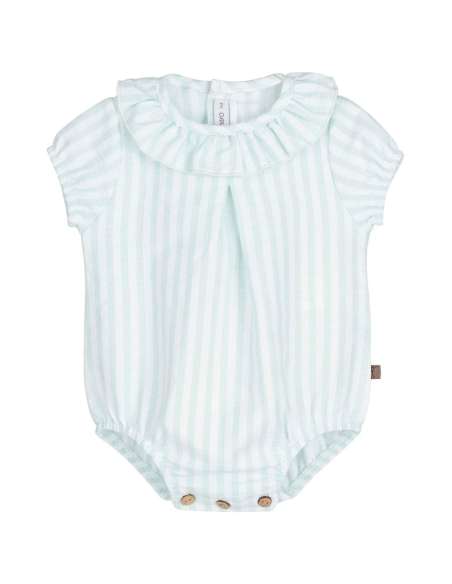 Calamaro collared blue striped romper - 10-14 DAYS TURNAROUND