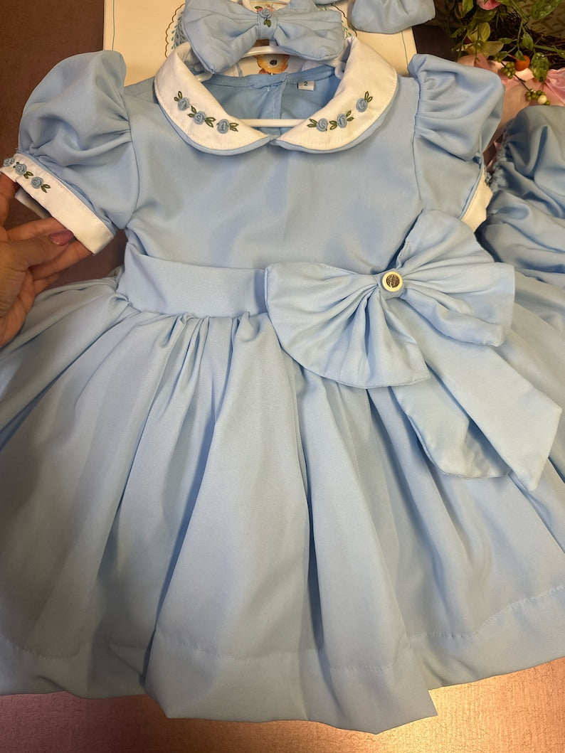 Smocked side bow dress - HANDMADE IN USA 6-8WK TURNAROUND