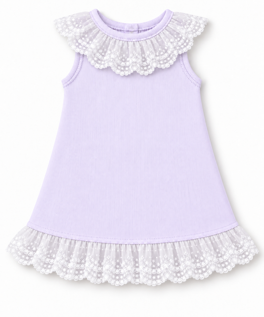GRANLEI SS27 PREORDER MARCH DELIVERY - Lilac knitted lace older girls dress