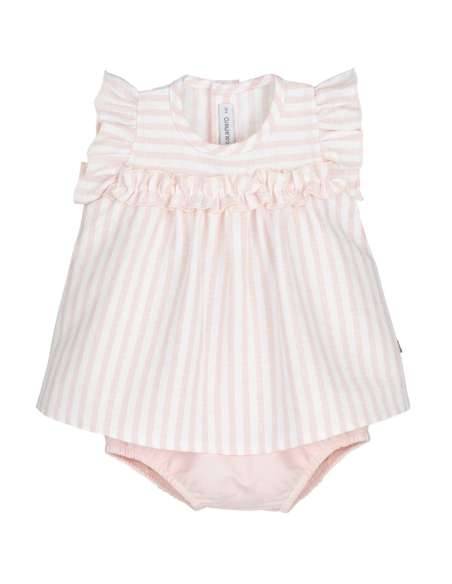 Calamaro striped ruffle dress set - 10-14 DAYS TURNAROUND