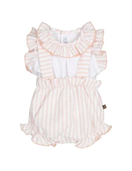 Calamaro striped bow back dungaree set - 10-14 DAYS TURNAROUND