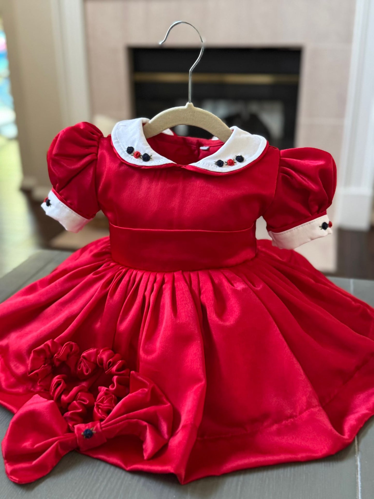 Smocked classic satin dress - HANDMADE IN USA 6-8WK TURNAROUND