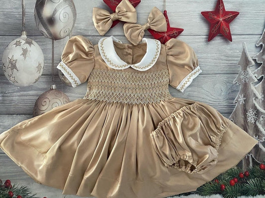 Smocked classic dress - HANDMADE IN USA 6-8WK TURNAROUND