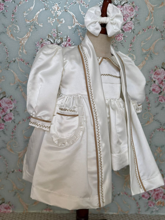 Smocked satin pyjama set - HANDMADE IN USA 6-8WK TURNAROUND