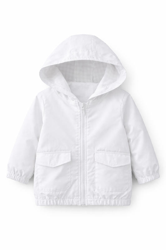 LPP EXCLUSIVES white boys windbreaker summer rain coat - End March Delivery.
