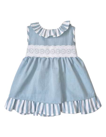 Babyferr bow back stripe dress set - 10-14 DAYS TURNAROUND
