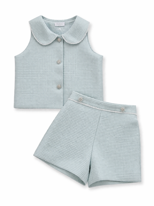 Chic 2pc luxury mint shorts set