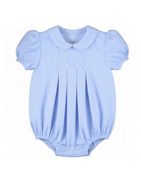 Babyferr blue pleated romper - 10-14 DAYS TURNAROUND