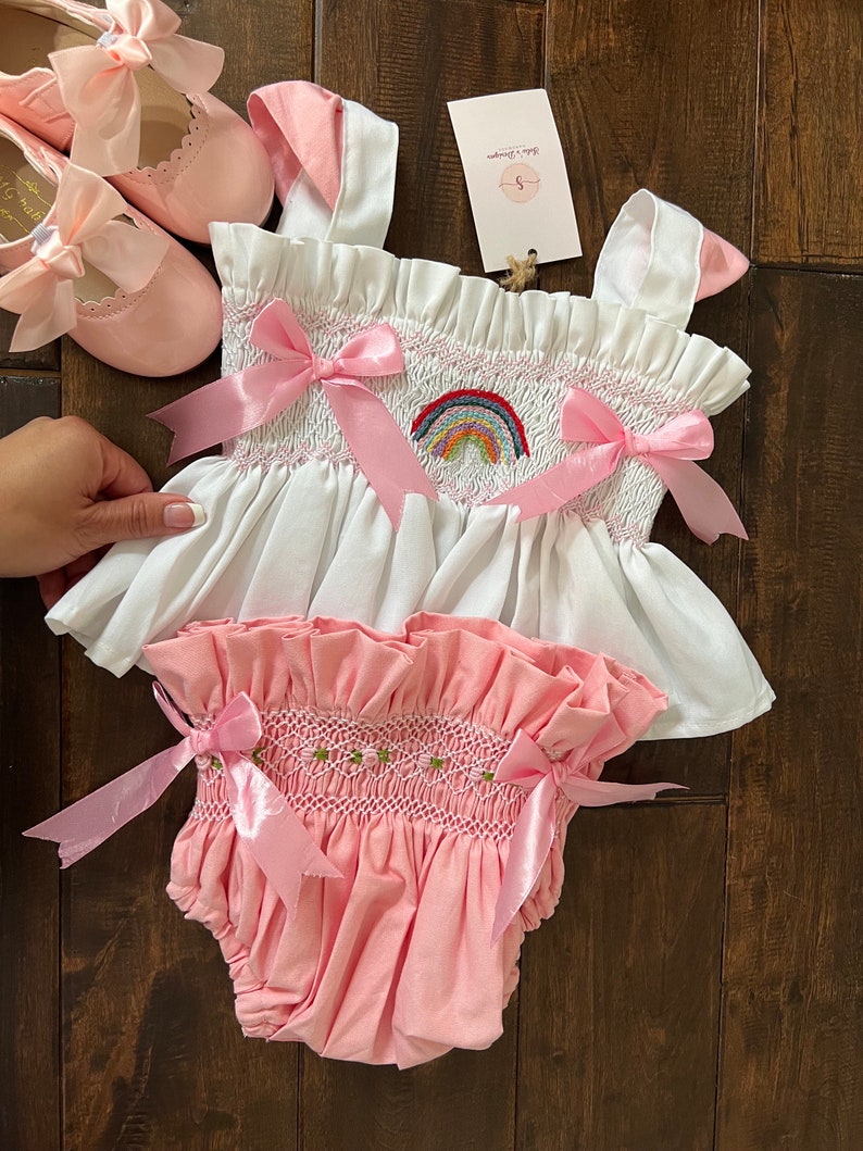 Smocked rainbow set - HANDMADE IN USA 6-8WK TURNAROUND