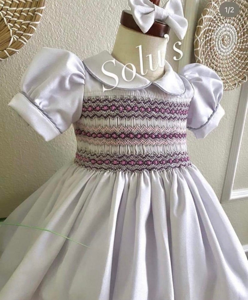 Smocked classic dress - HANDMADE IN USA 6-8WK TURNAROUND