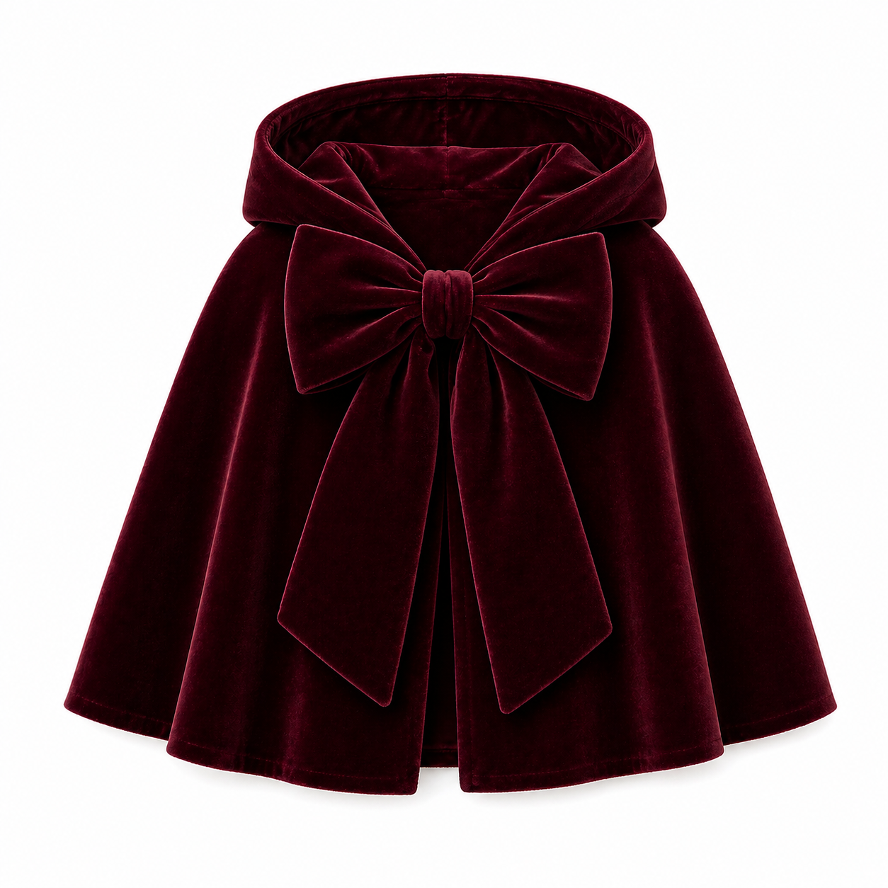 LPP EXCLUSIVE burgundy velvet bow cape - End November delivery