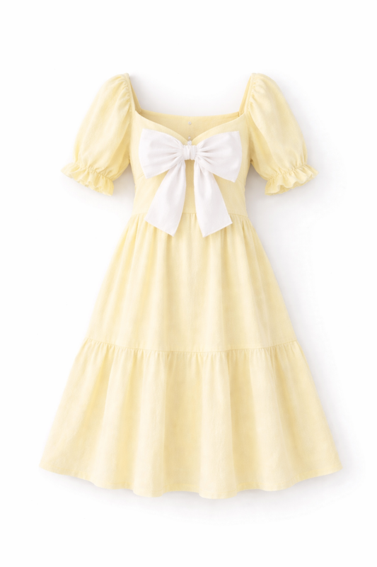 LPP EXCLUSIVES luxe lemon collection womens bow dress - End March Delivery.