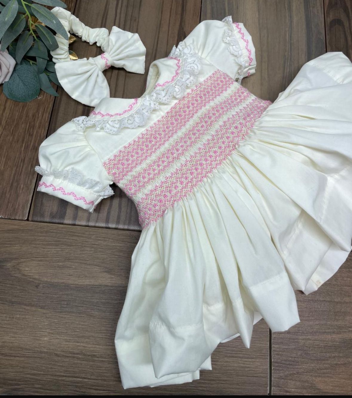 Smocked classic dress - HANDMADE IN USA 6-8WK TURNAROUND