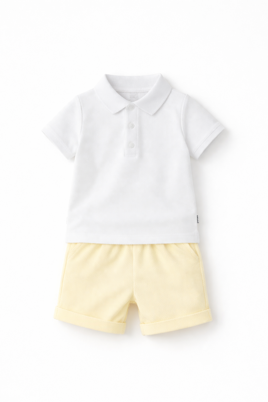 LPP EXCLUSIVES luxe lemon collection boys shorts set - End March Delivery.