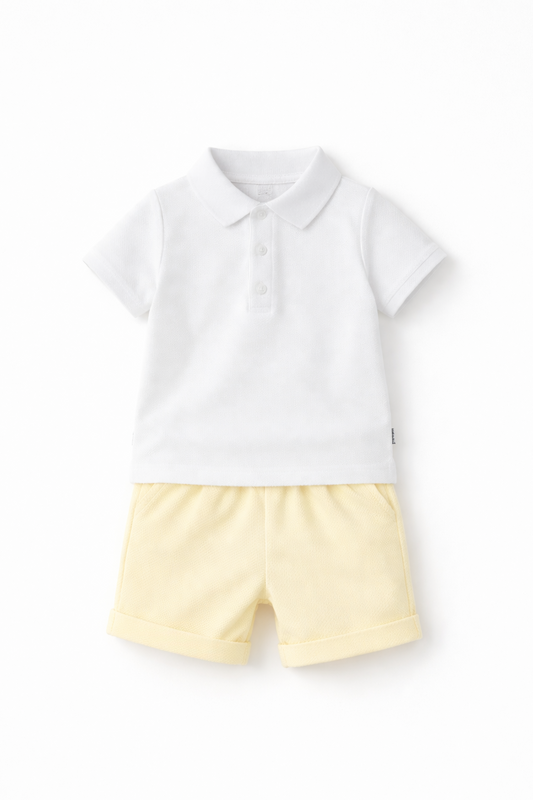 LPP EXCLUSIVES luxe lemon collection boys shorts set - End March Delivery.