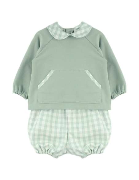 Babyferr gingham sage shorts set - ON ORDER (2-3 weeks turnaround)