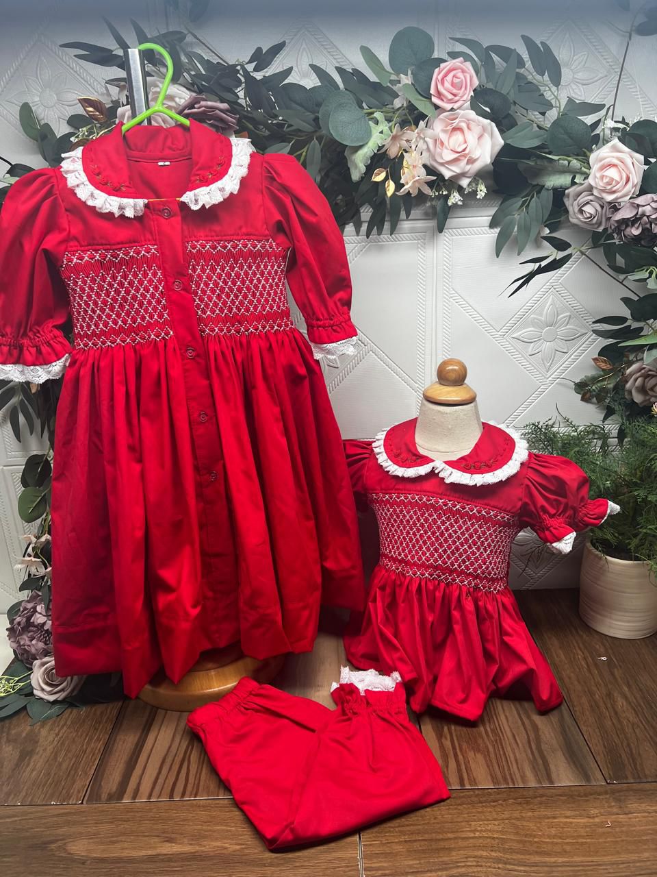 Smocked satin pyjama set - HANDMADE IN USA 6-8WK TURNAROUND