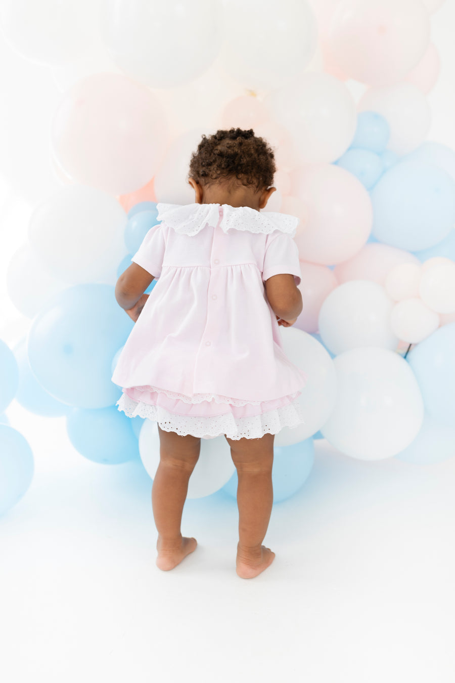 Blues baby cannes pink frill jam pants set