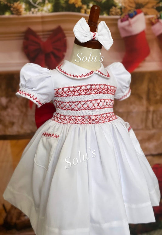 Smocked classic dress - HANDMADE IN USA 6-8WK TURNAROUND